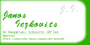 janos iczkovits business card